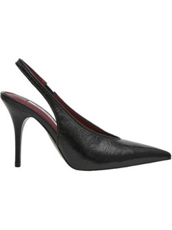 Steve Madden Γόβες Slingback Δερμάτινες με Τακούνι Στιλέτο Μαύρες SM11005751