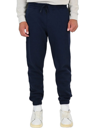Double Ανδρικό Παντελόνι Φόρμας Fleece με Λάστιχο Navy Μπλε 262MPAN-6055