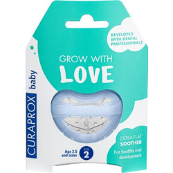 Curaprox Grow With Love Ορθοδοντική Πιπίλα Σιλικόνης Γαλάζια 30m+