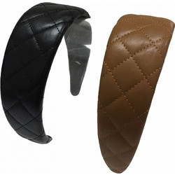 RO Accessories Στέκα Μαλλιών από Δερματίνη Μαύρη C52508-A