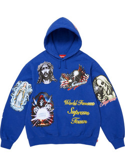 Supreme Ανδρικό Φούτερ με Κουκούλα & Τσέπες Μπλε FW26SW67