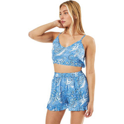 Verde Γυναικείο Καλοκαιρινό Crop Top Βαμβακερό Γαλάζιο 63-0006