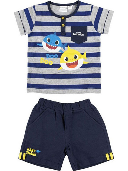 Cerda Baby Shark Βρεφικό Σετ για Αγόρι Καλοκαιρινό Navy Μπλε Λευκό 2200006959