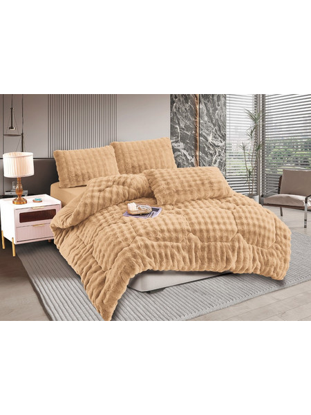 Silk Fashion Κουβερτοπάπλωμα Υπέρδιπλο 220x240 Burble ανοιχτό καφέ