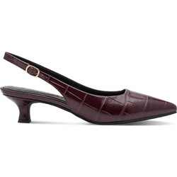 Marco Tozzi Γόβες Slingback Δερμάτινες με Λεπτό Χαμηλό Τακούνι Μπορντό 2-29500-44-537