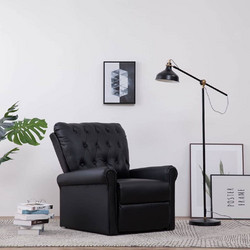 vidaXL Πολυθρόνα Relax Ανακλινόμενη Δερματίνη Μαύρη 282274