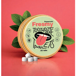 Fresmy Peppermint Tablets Οδοντόκρεμα Χωρίς Φθόριο 30τμχ