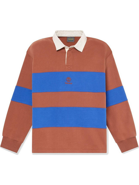 Timberland Ανδρική Μπλούζα Polo Μακρυμάνικη Καφέ TBC0YHCVAKU