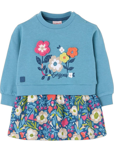 Boboli Παιδικό Φόρεμα Floral Γαλάζιο 314121-4638