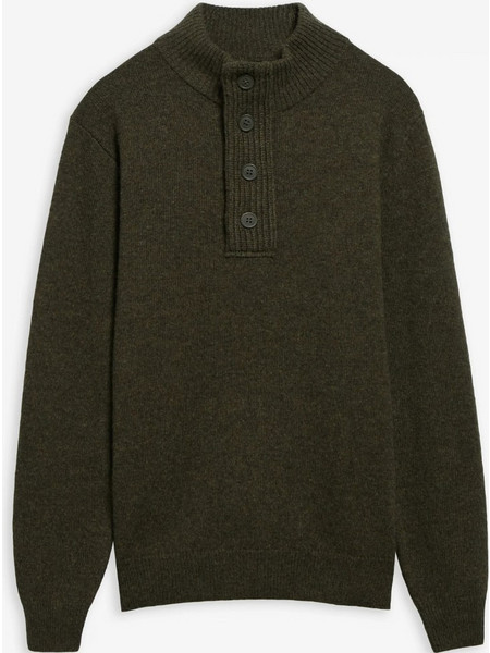 Barbour Ανδρικό Πουλόβερ με Κουμπιά Χακί MKN0585-NY73