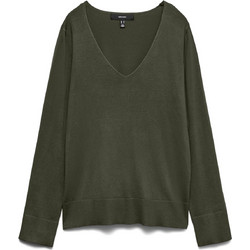 Vero Moda Γυναικεία Πλεκτή Μπλούζα με V Λαιμόκοψη Χακί 10320451