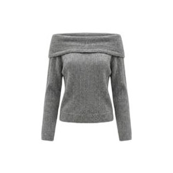 Funky Buddha Γυναικεία Πλεκτή Μπλούζα Ανθρακί FBL014-140-09