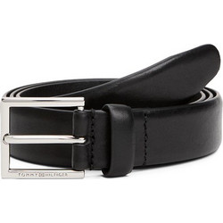 Tommy Hilfiger Hudson Ανδρική Ζώνη Δερμάτινη Λεπτή Μαύρη AM0AM13568-BDS