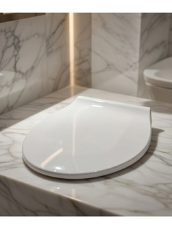 Stewe Home Καπάκι Λεκάνης Οβάλ Πλαστικό Slim Soft Close Λευκό 44x36cm STE-015414-P15414