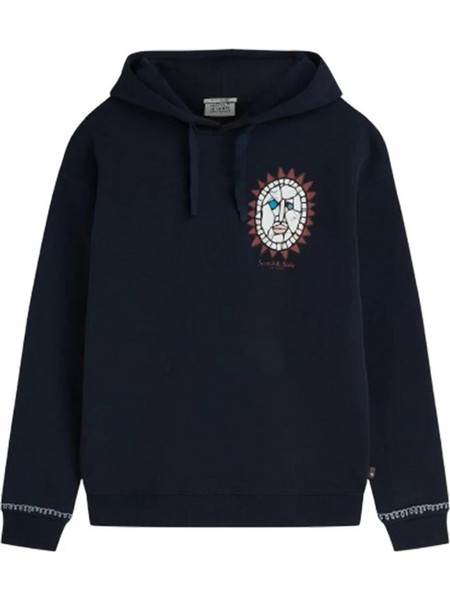 Scotch & Soda Ανδρικό Φούτερ με Κουκούλα Navy Μπλε 183343-410