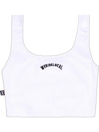 We Ride Local Γυναικείο Καλοκαιρινό Crop Top Ριπ Λευκό FRCTWSS26