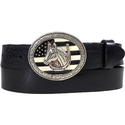 DomLeathers Western Ανδρική Ζώνη Δερμάτινη 4.0cm Μαύρη KMRS87516