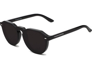 Hawkers Dark Warwick Venm Hybrid Ανδρικά Γυαλιά Ηλίου Στρογγυλά Κοκάλινα Μαύρα με Μαύρο Polarized Φακό