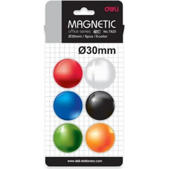 Deli Μαγνητάκια Χρωματιστά 30mm 6 Τεμ