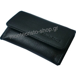 Καπνοσακούλα Mario Rossi 325-06 BLACK μαύρη μεσαία δερμάτινη καπνοθήκη