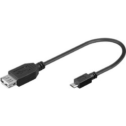 Καλώδιο USB Micro-B male σε USB-A female Goobay - 0.2m - Μαύρο 95194
