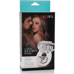 CalExotics Bead Maximus Ring Ελαστικό Δαχτυλίδι Πέους Σιλικόνης με Δόνηση 5cm Διαφανές