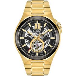 Bulova Ανδρικό Ρολόι Αυτόματο με Χρυσό Μεταλλικό Μπρασελέ 98A178