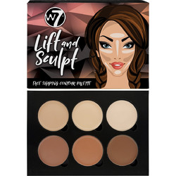 W7 Lift & Sculpt Face Shaping Contour Bronzer & Highlighter Palette 21gr