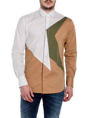 Stefan Ανδρικό Πουκάμισο Βαμβακερό Μακρυμάνικο Slim Fit Μπεζ 9011-SS20