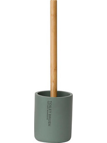 Πιγκάλ Μπάνιου με καπάκι από ξύλο Bamboo σε χακί χρώμα, 11x38 cm - Aria Trade