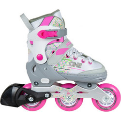 Powerslide Joker Inline Αυξομειούμενα Rollers Παιδικά Λευκά Ροζ 19.880232