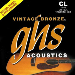 GHS VN-12CL Σετ 6 Χορδές Ακουστικής Κιθάρας Bronze 11-46" Custom Light Tension