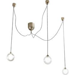 Fabas Luce Κρεμαστό Φωτιστικό Οροφής Τρίφωτο LED με Θερμό Λευκό Φως Χρυσό 3472-47-225