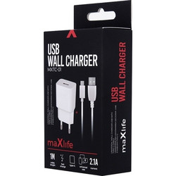 Maxlife Φορτιστής με Καλώδιο USB-C με Θύρα USB-A White MXTC-01T