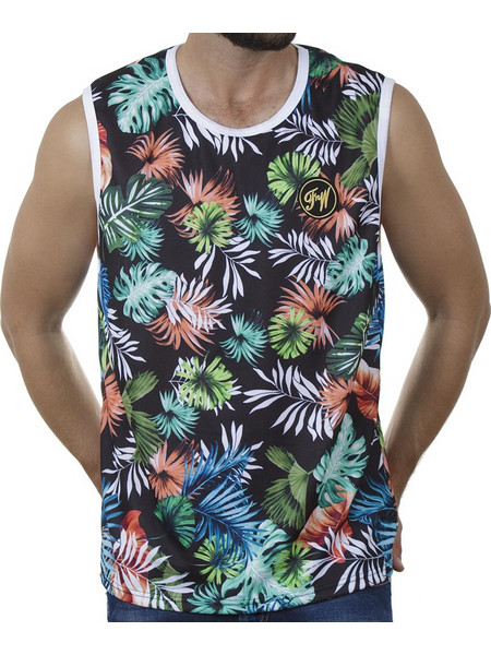 Αμάνικο Μπλουζάκι Floral FREE WAVE 21125-1 SS20 Μαύρο