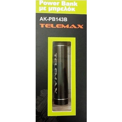 Telemax AK-PB143B Power Bank 2600mAh με Θύρα USB-A Black