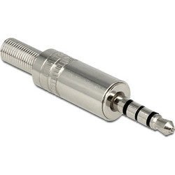 DELOCK Βύσμα 3.5mm Stereo, 4pin, Bend Protection, Metal, Silver 65546