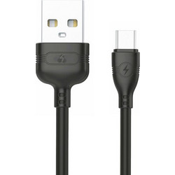 Powertech PTR-0054 USB A 2.0 Cable Male To Micro USB B Black 1m Καλώδιο Φόρτισης- Δεδομένων
