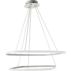 Ondaluce Quadra 2-B.CO White Κρεμαστό Φωτιστικό Οροφής Δίφωτο LED Λευκό