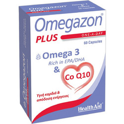 Health Aid Omegazon Plus Ω3 & Co Q10 Ιχθυέλαιο 60 Κάψουλες