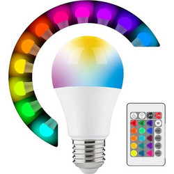 Λαμπτήρας LED RGB E27 7W με τηλεχειριστήριο 800Lm LIGHTEX 3858890444844
