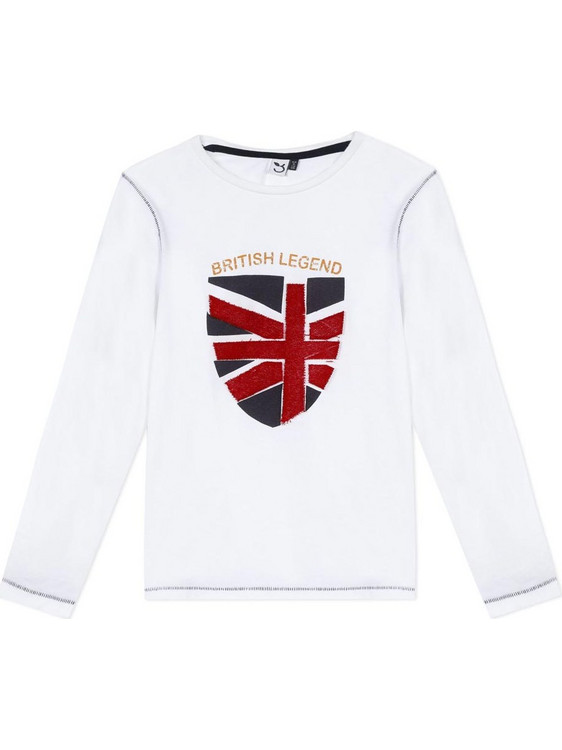 3 Pommes Παιδικό T-Shirt Μακρυμάνικο Λευκό 3R10085