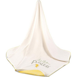 BiBaby Hello Princess Κουβέρτα Αγκαλιάς Βαμβακερή 85x90 Λευκή Κίτρινη