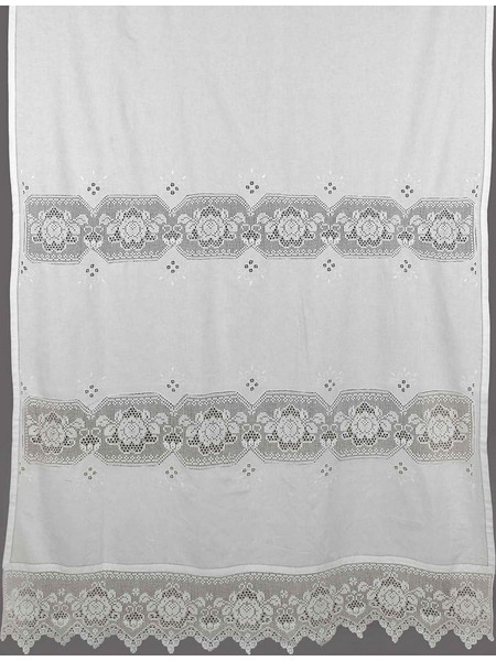 Silk Fashion Κουρτίνα Παραθύρου με Τούνελ & Δαντέλα 40x80 674 Λευκό