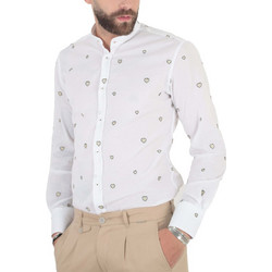 Stefan Ανδρικό Πουκάμισο Βαμβακερό Μακρυμάνικο Slim Fit με Mao Γιακά Άσπρο 9034-S/S21