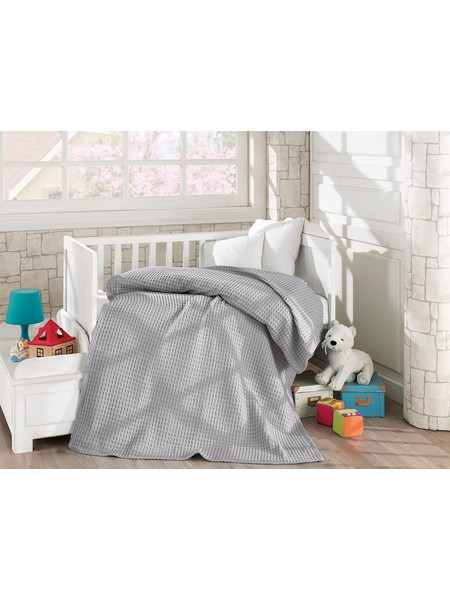 Beauty Home Art 5116 Κουβέρτα κούνιας Πικέ 120x160 Γκρι