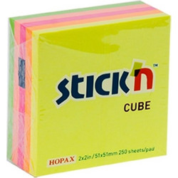 Αυτοκόλλητα Χαρτάκια Σημειώσεων Neon Hopax 250 Φύλλα 51x51mm 21203