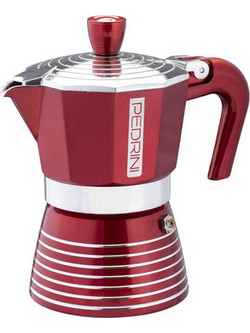Pedrini Elegance 03CF115 Μπρίκι Espresso 3Cups Κόκκινο