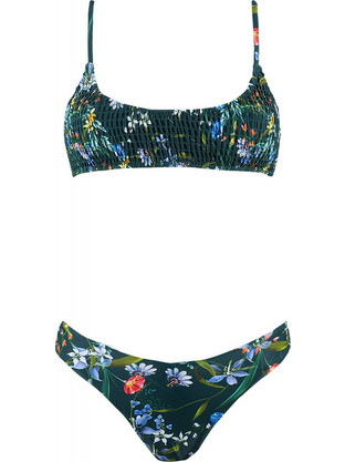 Gsecret Bikini Set Μπουστάκι με Ενίσχυση Ψηλόμεσο Brazil Floral Πράσινο 5561-14447