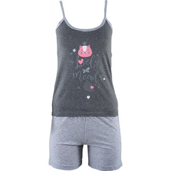 Gsecret Babydoll Καλοκαιρινό Βαμβακερό Ανθρακί 5642